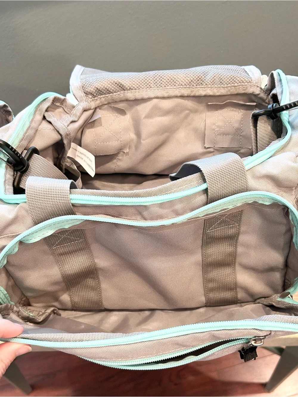 Cabela's Catch-All Gear Bag Gray/Teal Soft Tackle Bag, Range Bag, Small Duffel